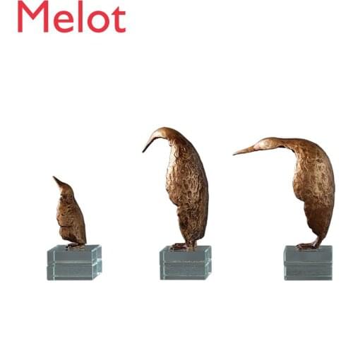 Nordic Crystal Penguin Ornaments Creative Living Room Decoration Furnishings Creative Modern Crafts Handmade Master Lucky Taste