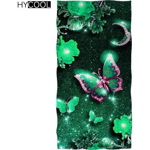 Comfort Beach Swimming Bath Towels Art Retro Butterfly Pattern Printing Microfiber Travel Face Bathing Towel Yoga Large Toallas