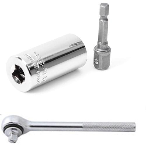 Universal Socket, Multi-function Socket with Adapter Rod, Universal Wrench, Ratchet Socket Wrench Torque Wrench Wrench Set