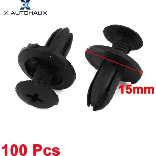 X Autohaux Auto 6Mm Hole Dia Plastic Rivets Fastener Bumper Push Pin Clips 100Pcs