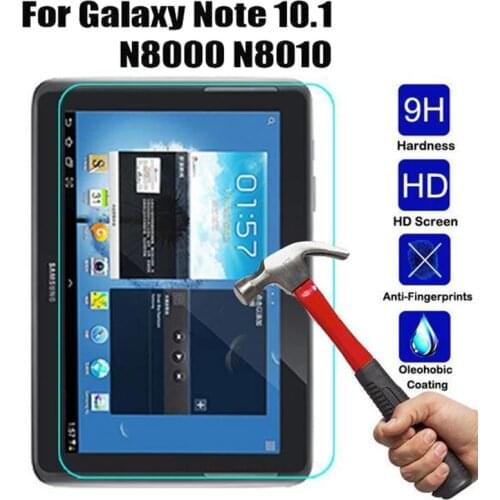 9H Tempered Glass for Samsung Galaxy Note 10.1 N8000 N8010 Glass for Samsung GT-P5100 N8000 Screen Protector Glass Film 10.1