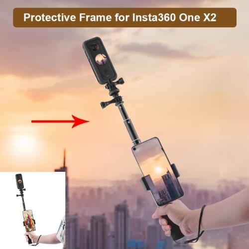 Protective Frame for Insta360 ONE X2 Camera Border Case With Expansion Selfie Stick for One X2 Protection Frame Adapter Mount