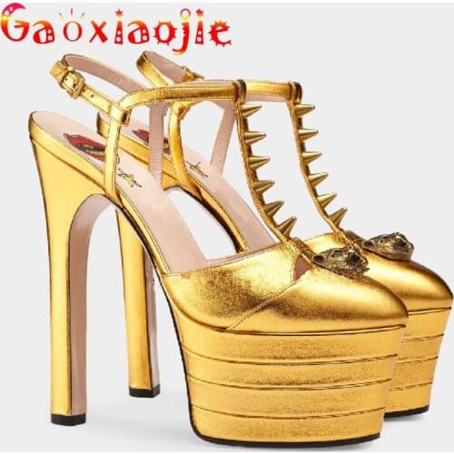 Sexy Hollow Out 16CM Model Catwalk Show High Heels Platform Nightclub Women Steel Pipe Dance Shoes 2021 Summer New Rivet Sandals