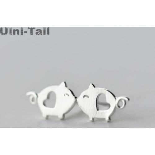 925 sterling silver pig hand-painted ear studs wholesale female cartoon cute wild earrings are not allergic fresh accessories