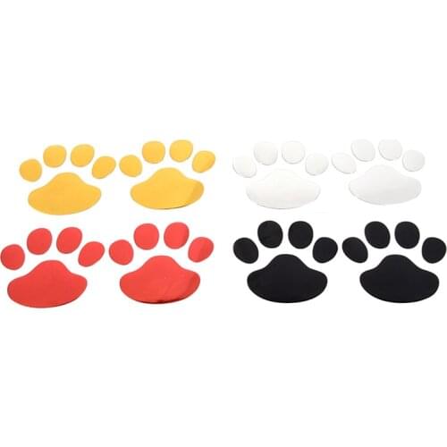2pcs 3D Dog Paw Footprint Car Sticker Decal Footprint Sticker Motorcycle Decor