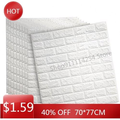 3D Brick PE Foam Wall Stickers Panels Room Decal Stone Decoration Embossed Living Room Kids Safty Bedroom Home Decor 70*77CM