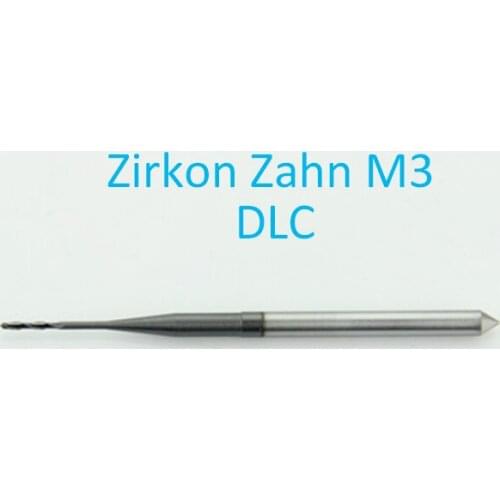 5 PCS/Lot 0.5/1.0/2.0mm Length 57 mm Dental Zirconia Tungsten Carbide Drill CADCAM Milling Bur Machine Zirkon Zahn M3 System DLC