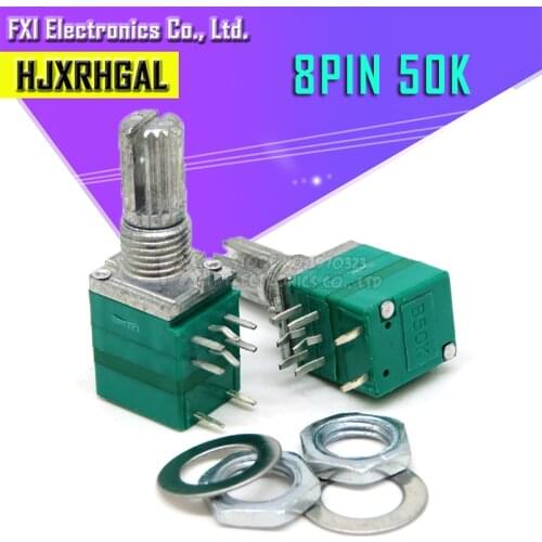 5pcs RV097NS 50K single linked potentiometer B50K with a switch audio 8pin shaft 15mm amplifier sealing potentiometer