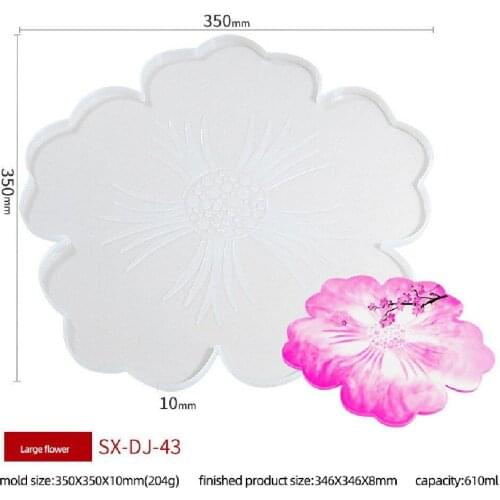 AsyPets 1pc Flower Shape Silicone Coasters Molds DIY Resin Crafts Cup Mat Mold for Table Decoration