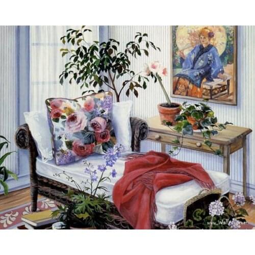 Free shipping Mediterranean deck chair sitting room decorate scenery oil painting canvas prints on canvas art decoration picture