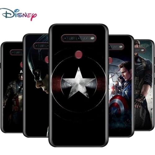 Black Soft Captain America Marvel For LG K92 K62 K52 K42 K31 K22 K71 K61 K51S K41S K30 K20 G8 G8S G8X ThinQ Phone Case