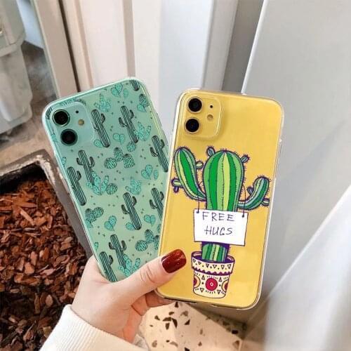 Cactus Plant Flower Phone Case for iPhone 12 11 Pro XS MAX Mini 8 7 6 6S Plus X XR XS SE 2020 Shell Soft Silicone Funds Cover