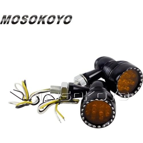 CNC Aluminum Universal 10mm LED Turn Signal Light Vintage Indicator Flashing Light for Harley Cafe Racer XS650 CB750 Chopper