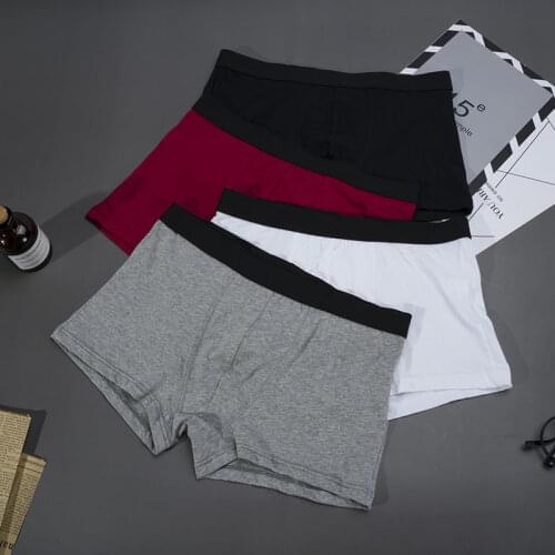 Male Panties Cotton Mens Underwear Boxers Breathable Man Trunks Underwear Solid Color Breathable for Men Boxer Briefs