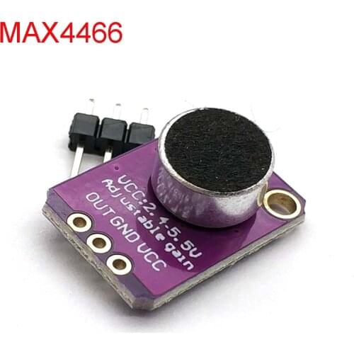 GY-MAX4466 MAX4466 Electret Microphone Amplifier Module Adjustable Gain OUT GND VCC Amplifier Board 2.4-5V DC For Uno