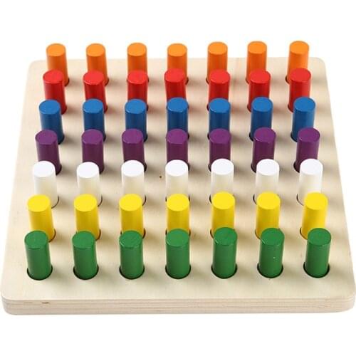 Montessori Materials Wooden Toys Educational Games Cylinder Socket Blocks Wooden Math Toys Children Early Educational Toys