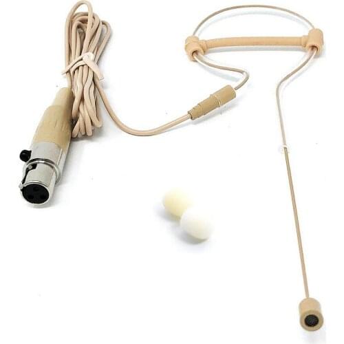 Quality Beige Single Earhook Headset Mic Headworn Microphone Mini 3-Pin XLR Pyle Professional Microphone Accessories ZD-1730C