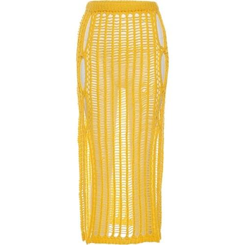 Summer Sexy Women Swim Wear Bikini Cover Up Mesh Sheer Beach Midi Wrap Skirt Sarong Pareo Bathing Suit Cover Ups Skirt