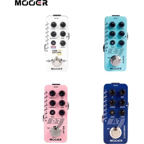 MOOER New Micro Series Tone Capture GTR E7 Synth D7 Digital Delay A7 AMBIENT Reverb Guitar Effect Pedal with 7 LED Indicators