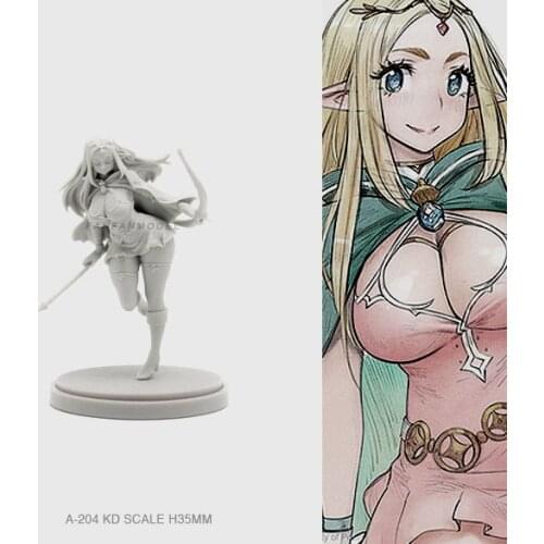 35MM Resin Figure Kits Magic Elf Beauty Model Self-assembled A-204