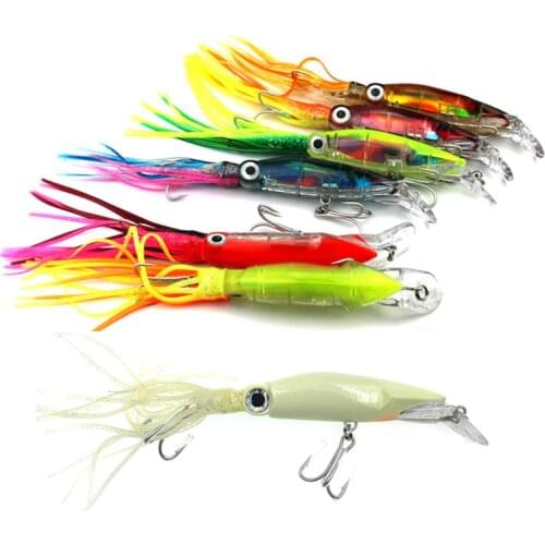 Squid Fishing Lure 7Pcs/lot 14cm 42g Isca Crankbait Swimbait Luminous Lure Pesca For Trolling Bionic Artificial Bait