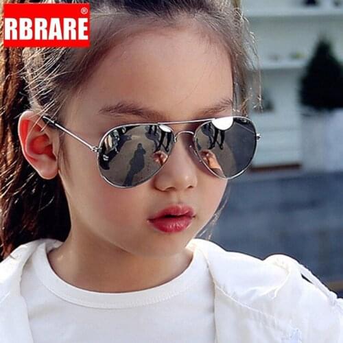 RBRARE Classic Metal Sunglasses Girls Boys Colorful Mirror Children Glasses Metal Frame Kids Sun Glasses Oculos Infantil Goggle