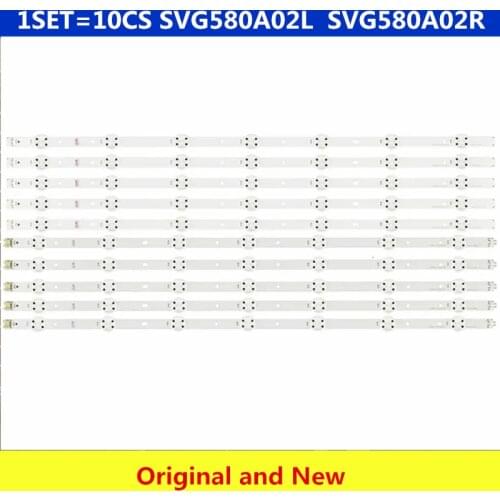 New kit) 10 PCS LED backlight Strip Set for Vizio D58u-D3 SVG580A02L(5pcs) SVG580A02R(5pcs) SVG580A02 REV03 7LED R L