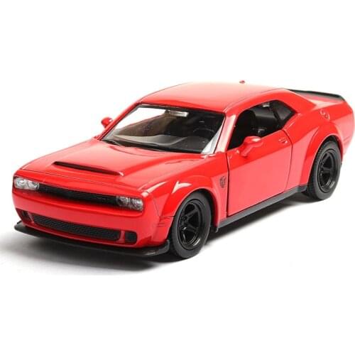 1/36 Scale for Dodge Challenger SRT Demon Toy Diecast Model with Pull Back Car for Kids Gift Collection
