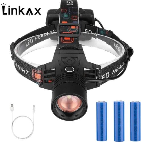 High Quality P50 LED Headlamp Headlight 5000LM Ultra Bright Headlight USB Rechargeable Flashlight Waterproof Fishing Hunting