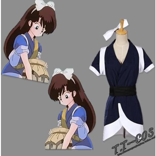 Japanese Anime Ranma 1/2 Cosplay Kuonji Ukyo Costumes Women Kimono 11
