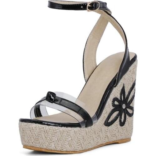 Korean Style Thick Bottom Woman Heels Sandals for Wedges Shoes Rome Open Toe Wedges Heel Sandals Peep Toe Summer