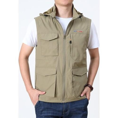 Mens Vests Mens Summer Sleeveless Hooded Vest Coat Spring Autumn Casual Outdoors Travels Thin Vest Waistcoats Outerwear Male