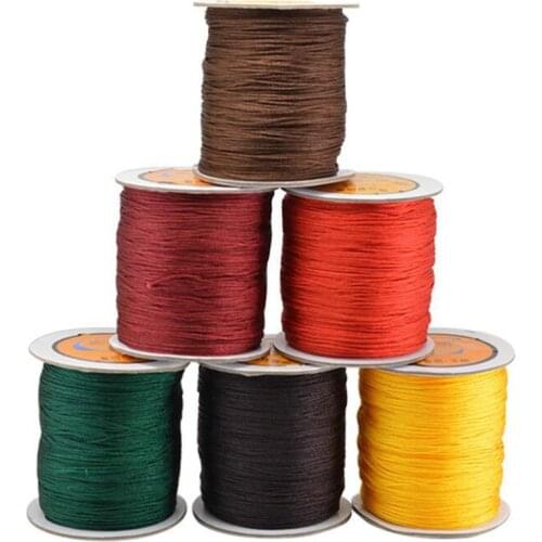 1roll/lot 1mm 1.5mm Nylon Cord Thread Chinese Knot Macrame Cord Bracelet Braided String DIY Tassels Beading For Shamballa Rope