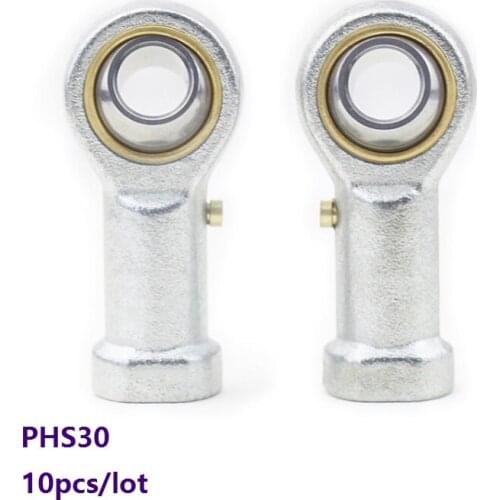 10pcs/lot PHS30 hole 30mm Female thread ball joint bearing right/left hand Rod Ends Bearings Fish Eye Rod End Joint Bearing