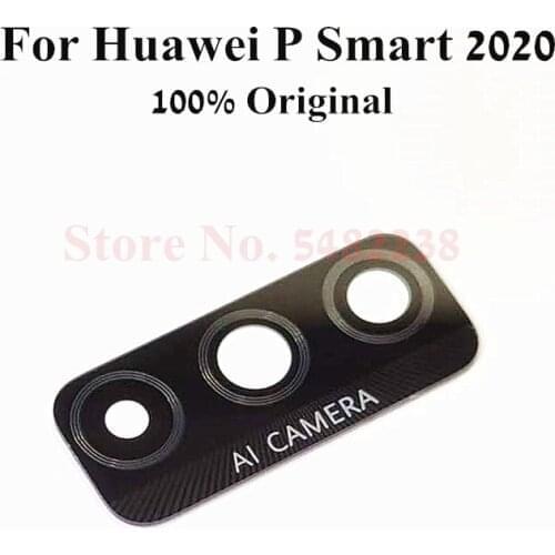 100pcs Original Back Camera Glass Lens Cover For Huawei P smart 2020 Rear Camera Outside Glass Lens With Stickers Replacement