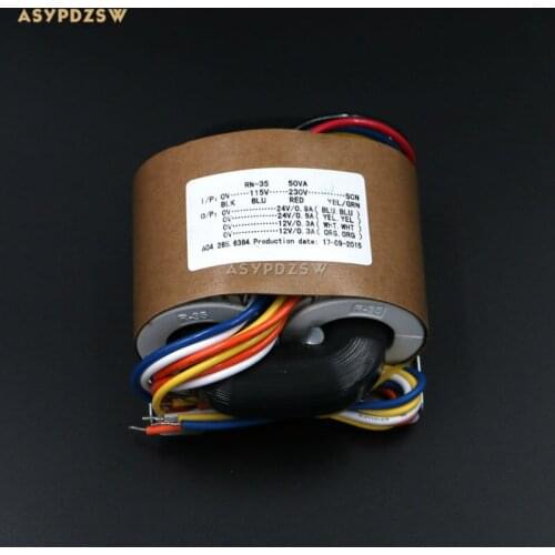 115V / 230V 50VA Dual 24V Dual 12V R type transformer With shielded wire output 50W (2x24V+2x12V)