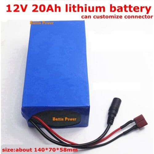 12v 20ah lithium ion battery 12v 30A discharge for power baby child electric motorcycle golf trolly cart 360w + 3A charger