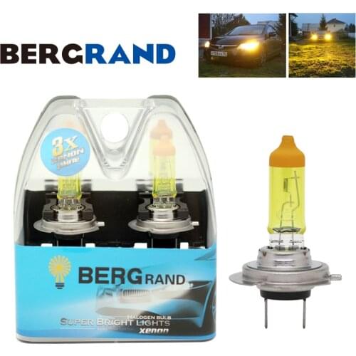 2PCS H7 Yellow Halogen Bulb 12V 55W Xenon 2700K Hard Glass Headlight Bulb Fog Light bulbs for auto 30% Brighter For Bad Weather