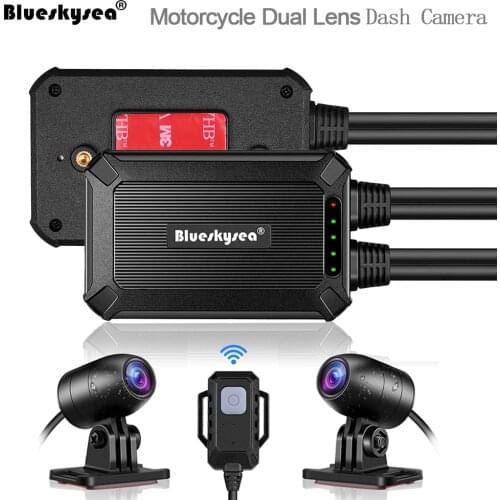 2Pcs/set Blueskysea 135° B1M WiFi Motorcycle Dash Camera HD 1080P Front Rear 2 Channels Waterproof Dash Cam Sony IMX 323