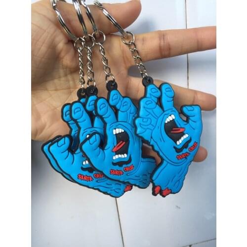 20pcs/Lot Santa pvc plastic keychains keychain for men wholesale