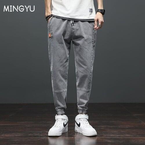 2021 Summer Thin Jeans Mens Trends Loose Casual Footwear Nine-point New Harem Pants Mens Pants
