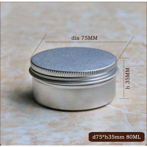 50pcs/lot 80g Aluminum Cosmetic Jar Inner Lid Screw Thread Cream Pot 35mm diameter Lip Balm Mask Tin Ointment Hand Cream Box
