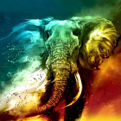 5d diamond painting kits Needlework Cross Stitch Full Elephant Diamond Embroidery Diamond Pebble Round Diamond Painting