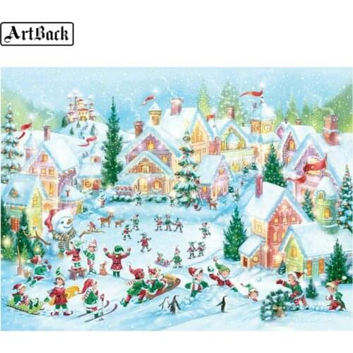 5d diy diamond painting winter christmas full square drill diamond mosaic snow art 3d stick diamond embroidery
