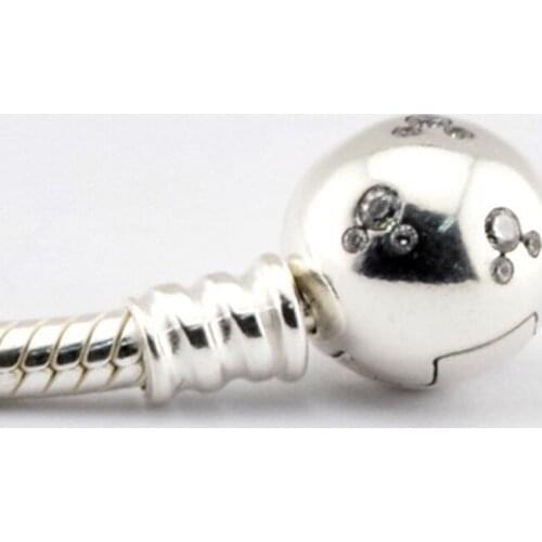 Mouse Clasp Bracelet With Signature Clasp Bracelets For Woman DIY Beads & Charms Authentic Silver Fashion Jewelry Bracelets