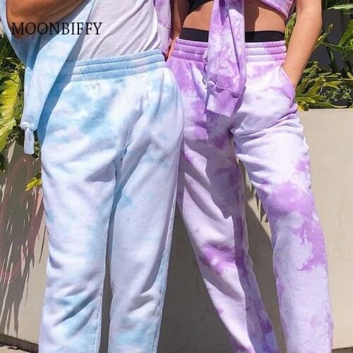 Tie-Dye Printed Lantern Pants Popular Ulzzang Leisure Loose Harajuku Sports Casual Pants 2021 Korean Trousers Jogger Streetwear