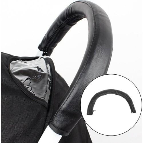 PU Leather Carry Handle Cover Pushchair Stroller Armrest Handle Protective Case Stroller Accessories with Zipper