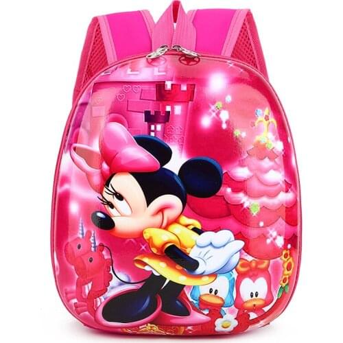 Disney Childrens Cartoon Minnie Mickey Frozen Backpack For Girls Spiderman Car Boys Pattern Bag Kindergarten Schoolbag Cute