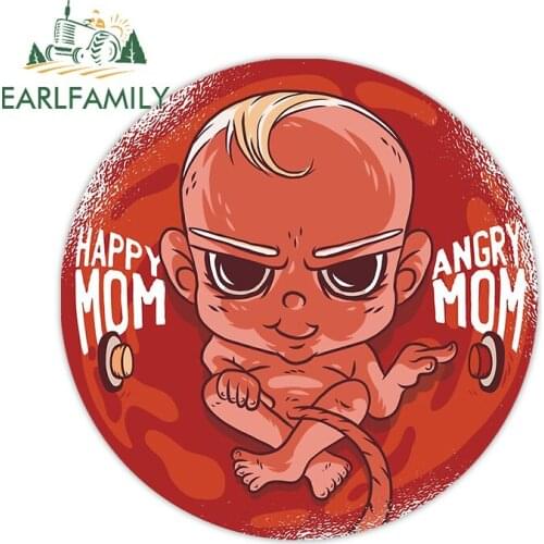 EARLFAMILY 13cm x 12.9cm for Bad Baby Cartoon Funny Car Stickers Surfboard Windshield Decal Waterproof DIY Graffiti Graphics