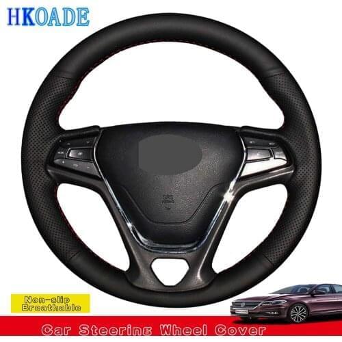 DIY Black Soft Artificial Leather Car Steering Wheel Cover For Chery Arrizo 5 5e 2016-2018 Tiggo 3X 3xe 2016-2018 eQ1 2017 2018